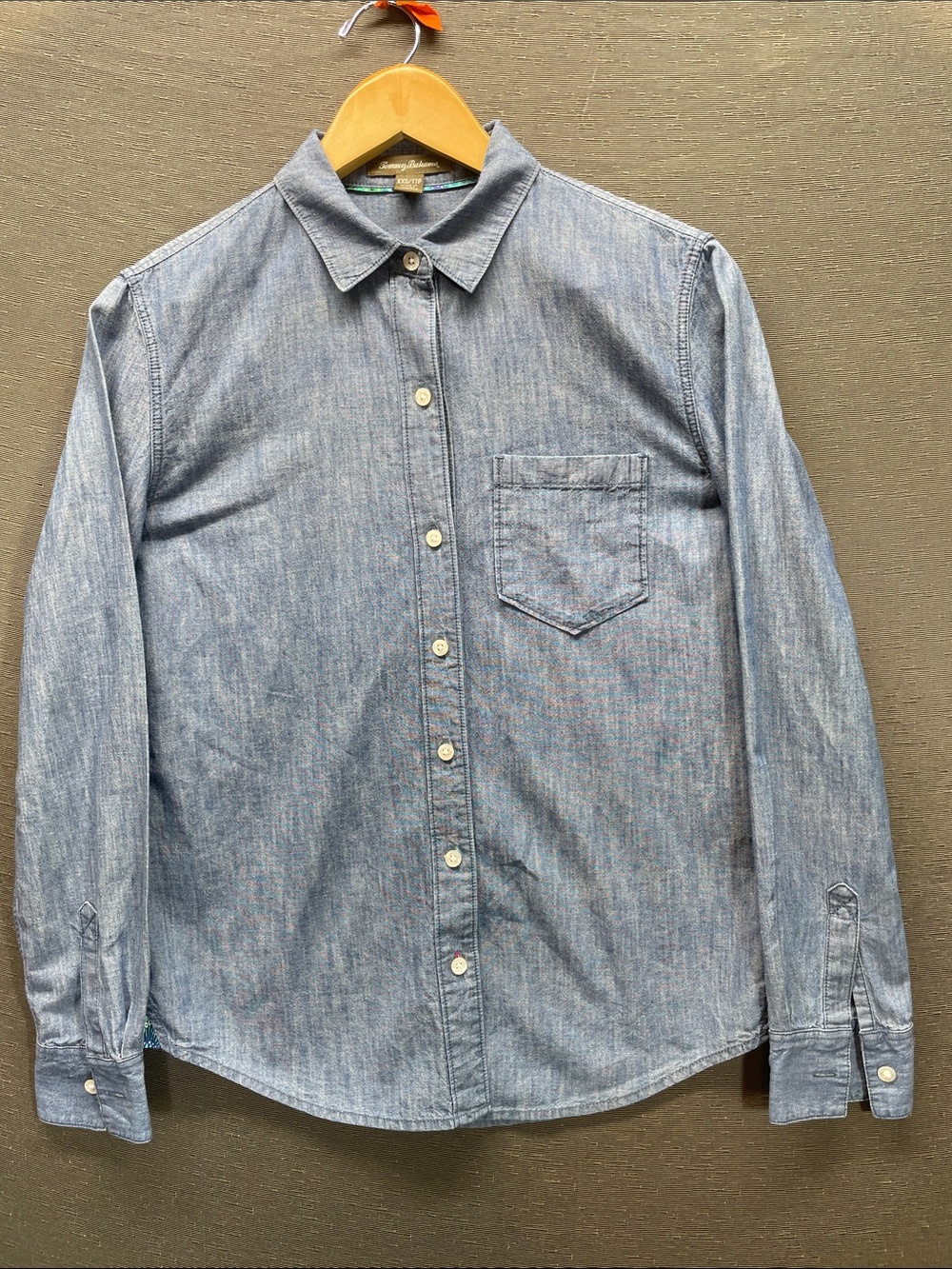 Tommy Bahama Blue Chambray Macaw graphic embroidery Button-Down Shirt